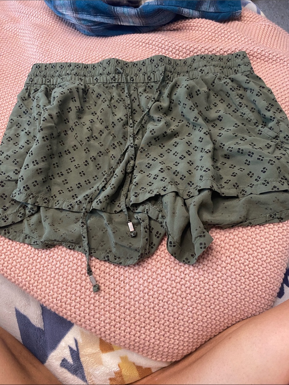 Old Navy Olive Green Layered Drawstring Women's Shorts